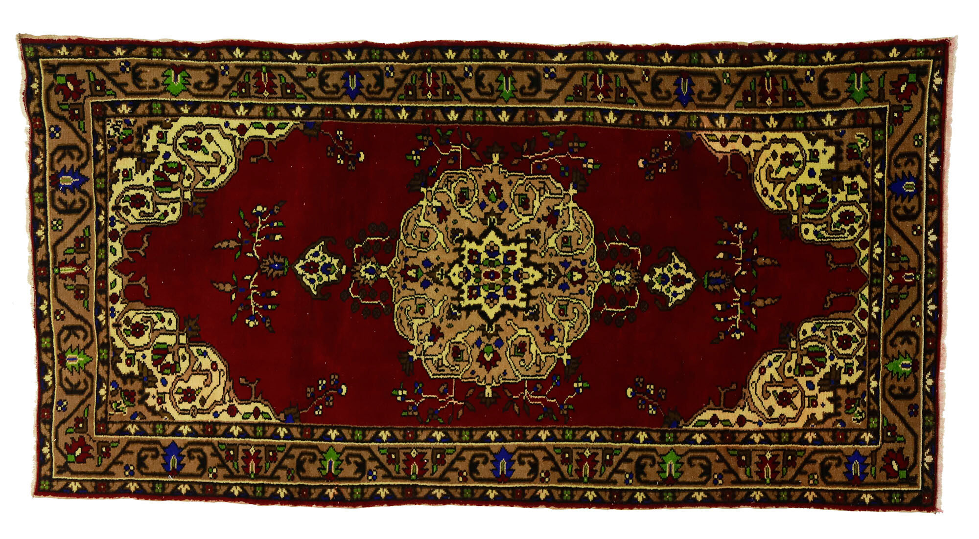 Anatolian handmade vintage rug 268 cm x 135 cm