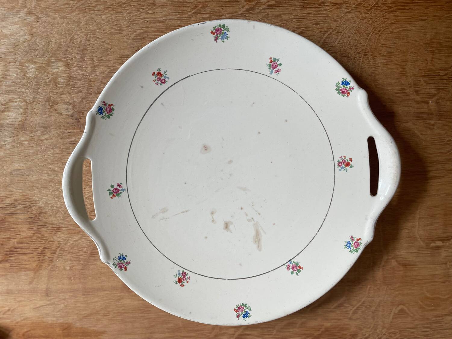 Old porcelain pie dish from Digoin Sarreguemines