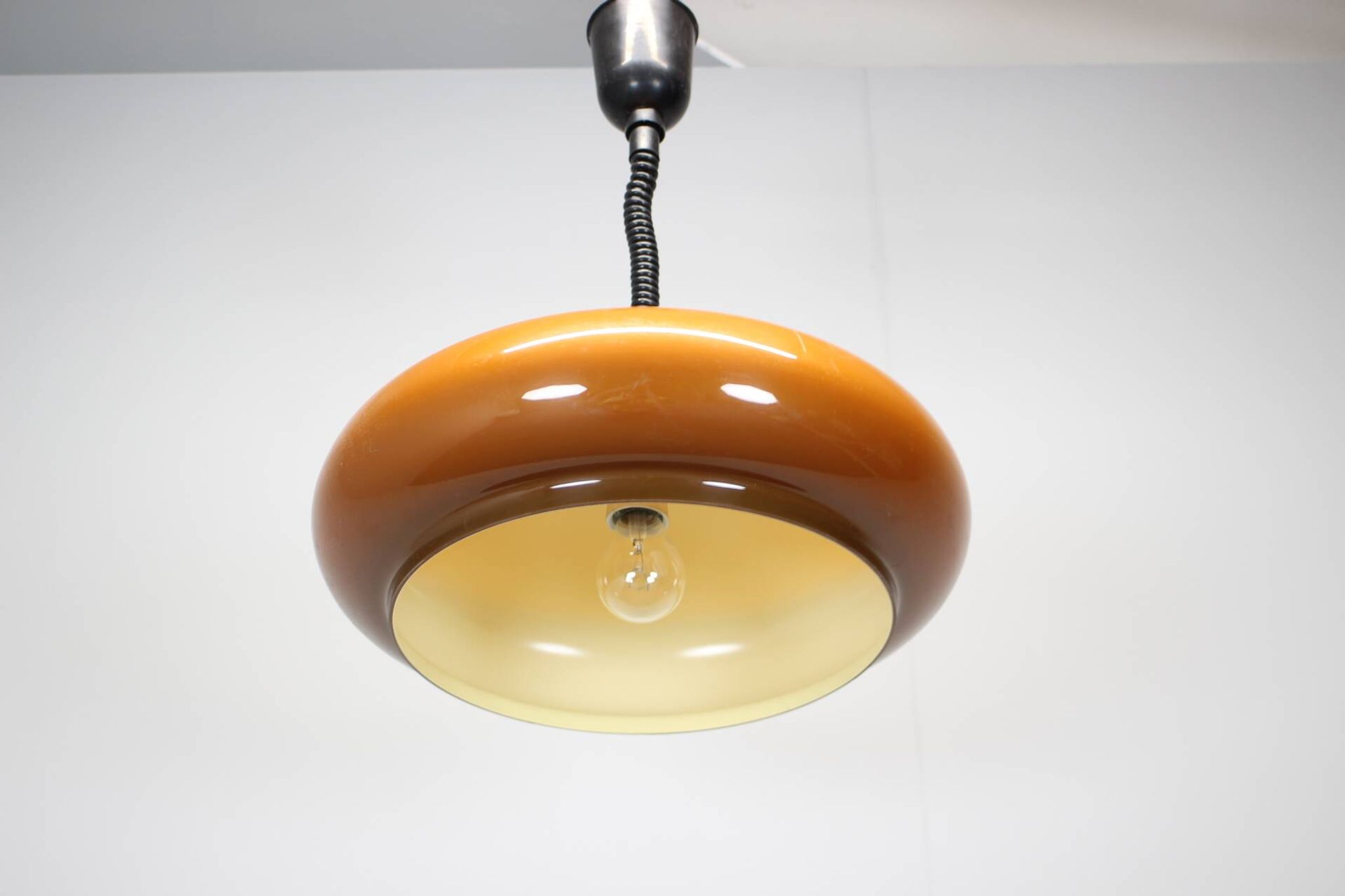 Adjustable glass pendant light from the mid-century, Europe, 1970s.