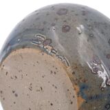 Blue ball vase in pyrite stoneware by Guy Baudat, 70s
