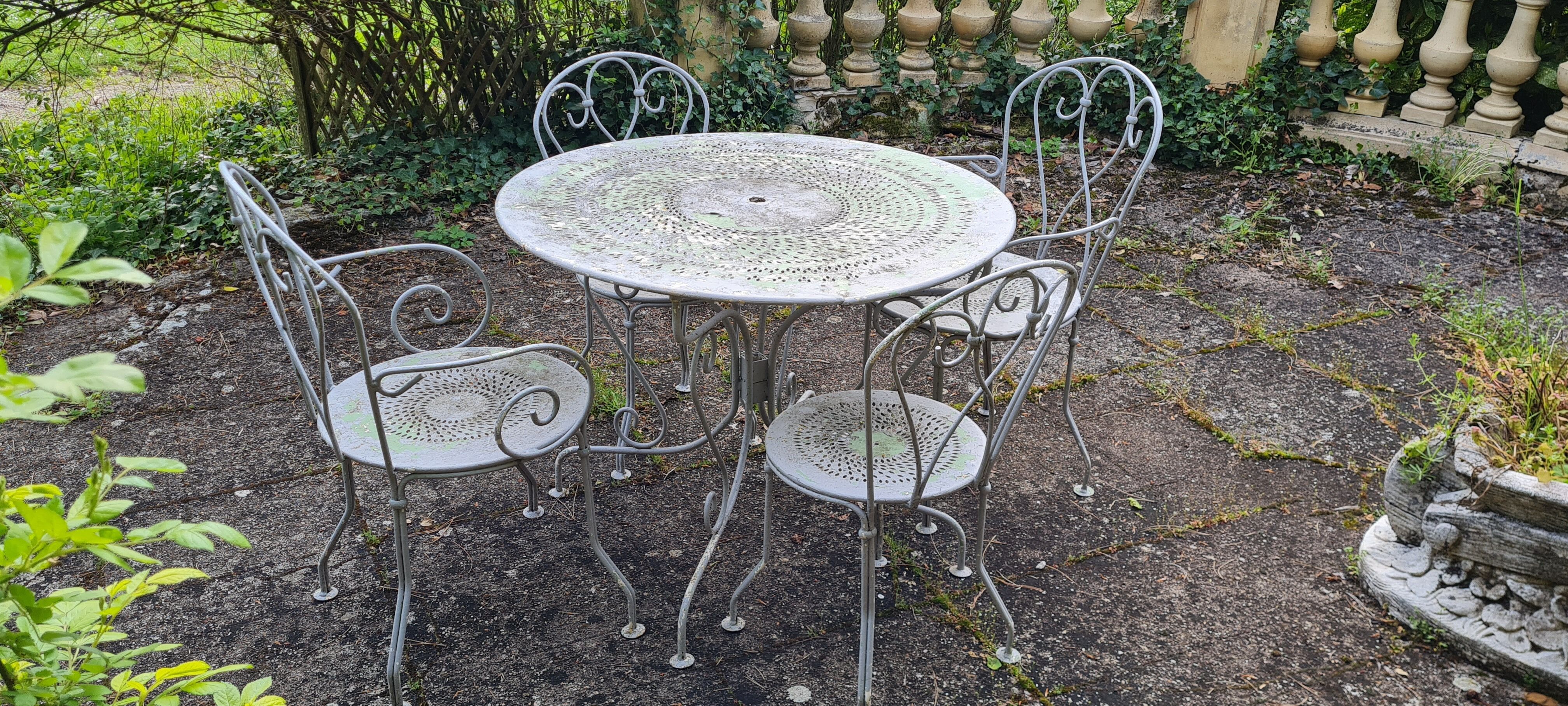 Wrought iron garden furniture