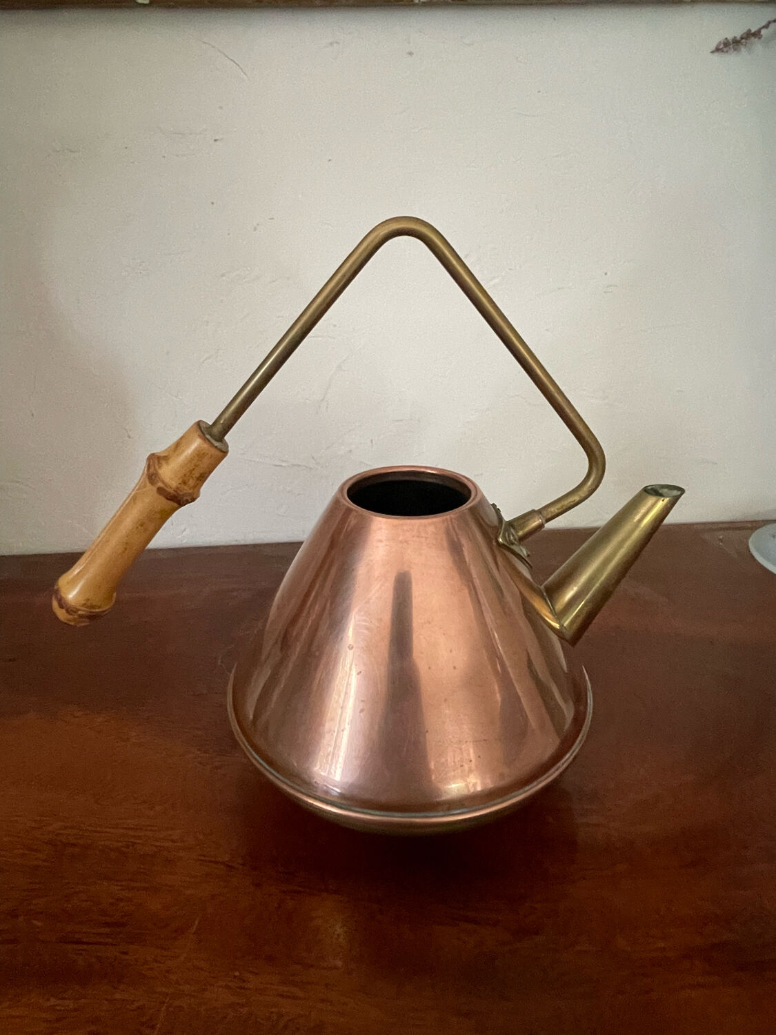 Watering can copper and brass circa 1950