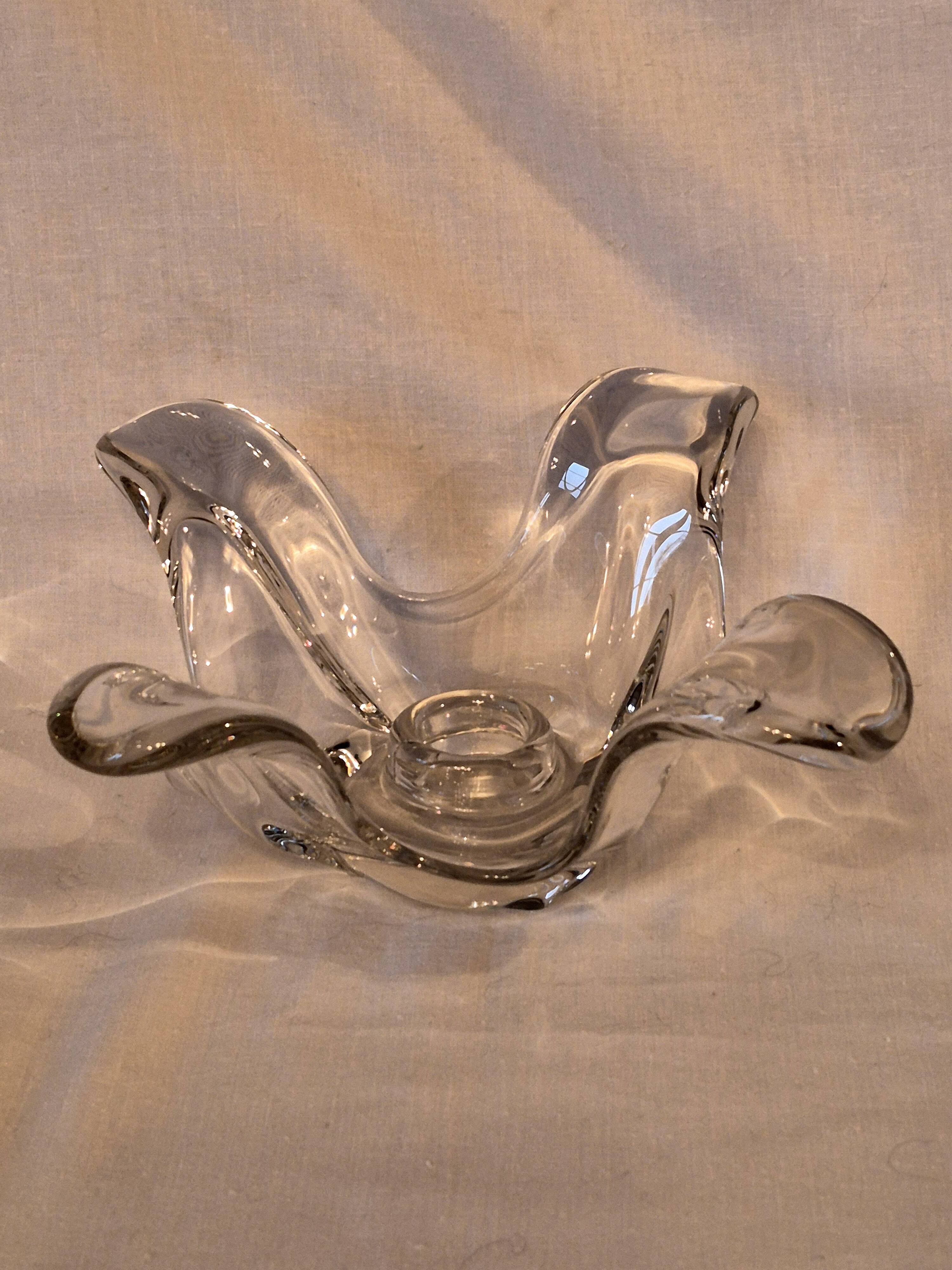 Crystal candlestick from Bayel, flower petal shape A559