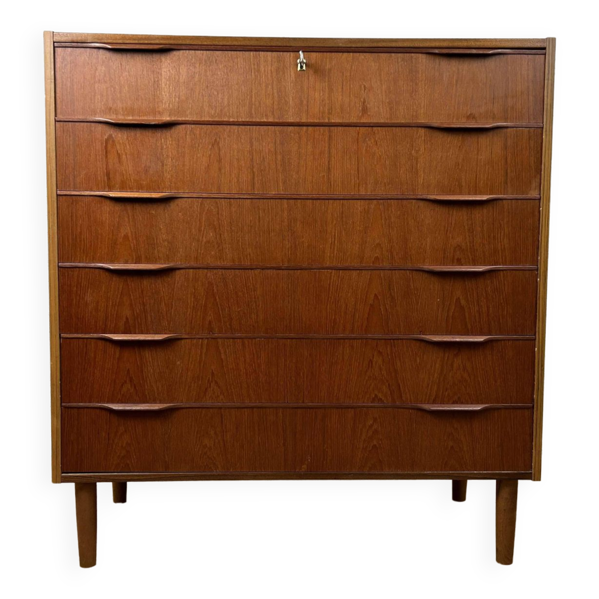 Scandinavian chest of drawers with 6 vintage teak drawers, 1960s