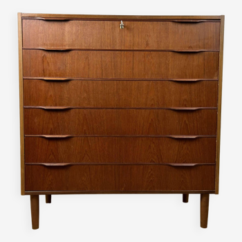 Scandinavian chest of drawers with 6 vintage teak drawers, 1960s