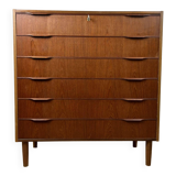 Scandinavian chest of drawers with 6 vintage teak drawers, 1960s