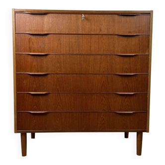 Scandinavian chest of drawers with 6 vintage teak drawers, 1960s