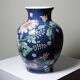 Large baluster vase in Chinese porcelain with vintage floral decoration from the 1970s-80s.