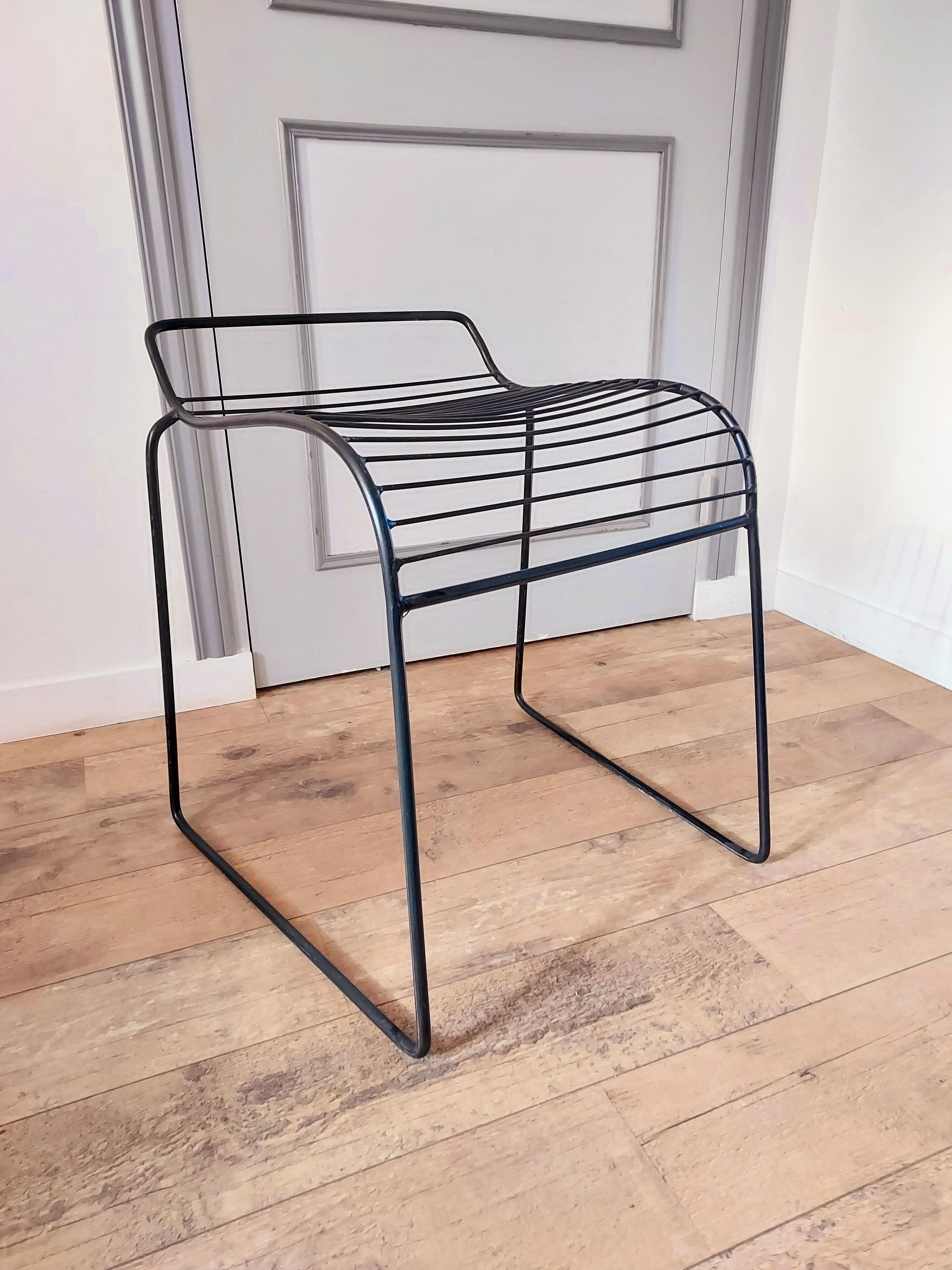 Black wire stool