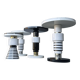 Hand crafted side tables of ceramic and marble in memphis style by casalto