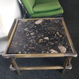 Table basse en marbre et métal, années 70