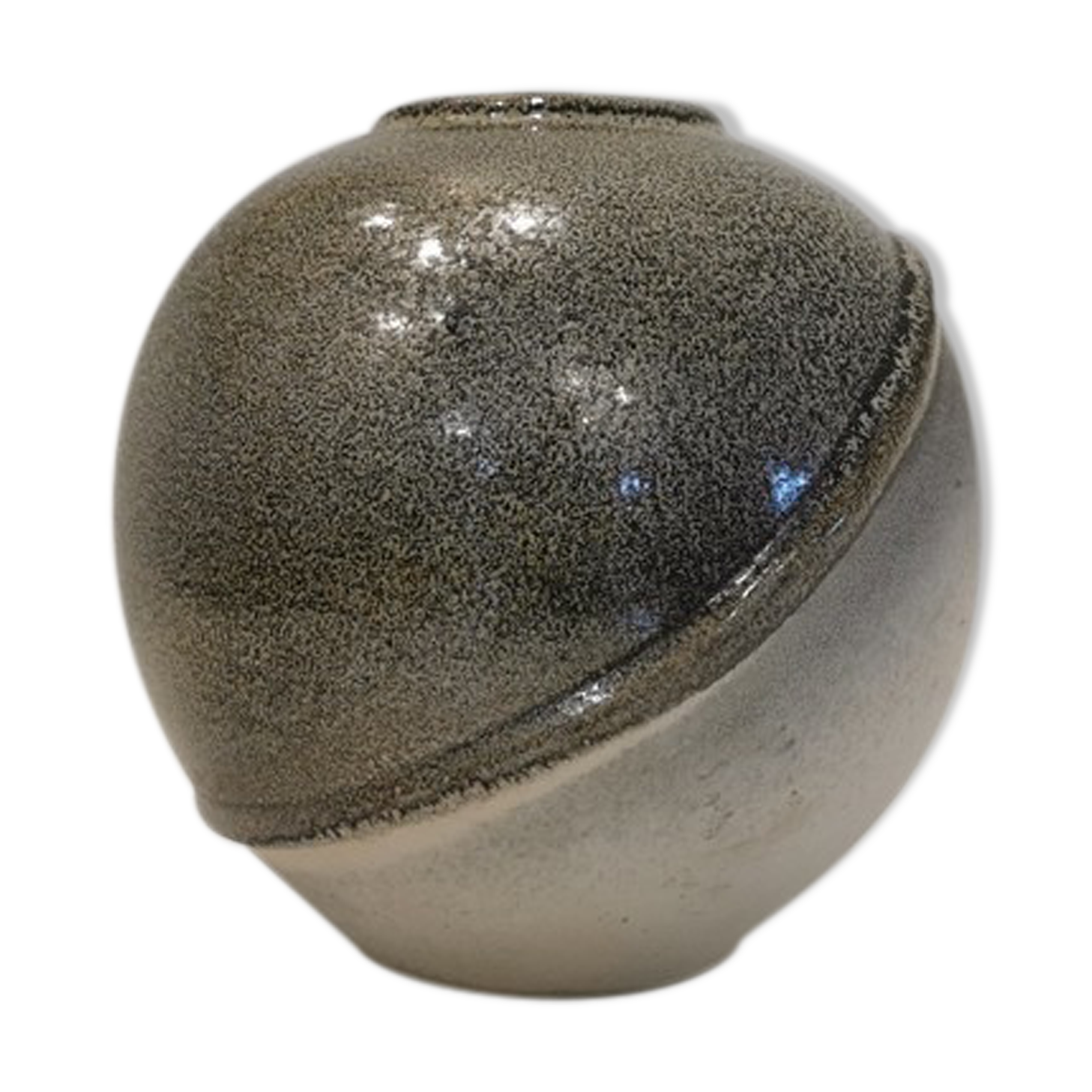Grey potter's ball vase