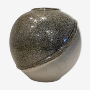 Grey potter's ball vase