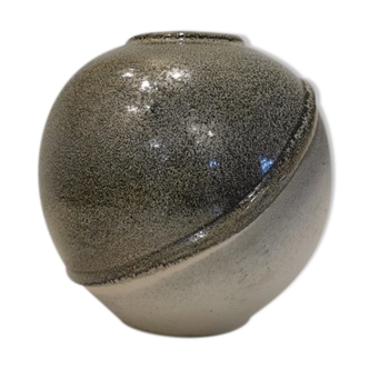 Grey potter's ball vase