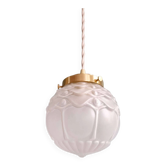 Suspension Art Déco en verre satiné (2 disponibles), années 1920-30