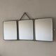 Miroir triptyque barbier vert anglais vintage 1960 - 28 x 68 cm