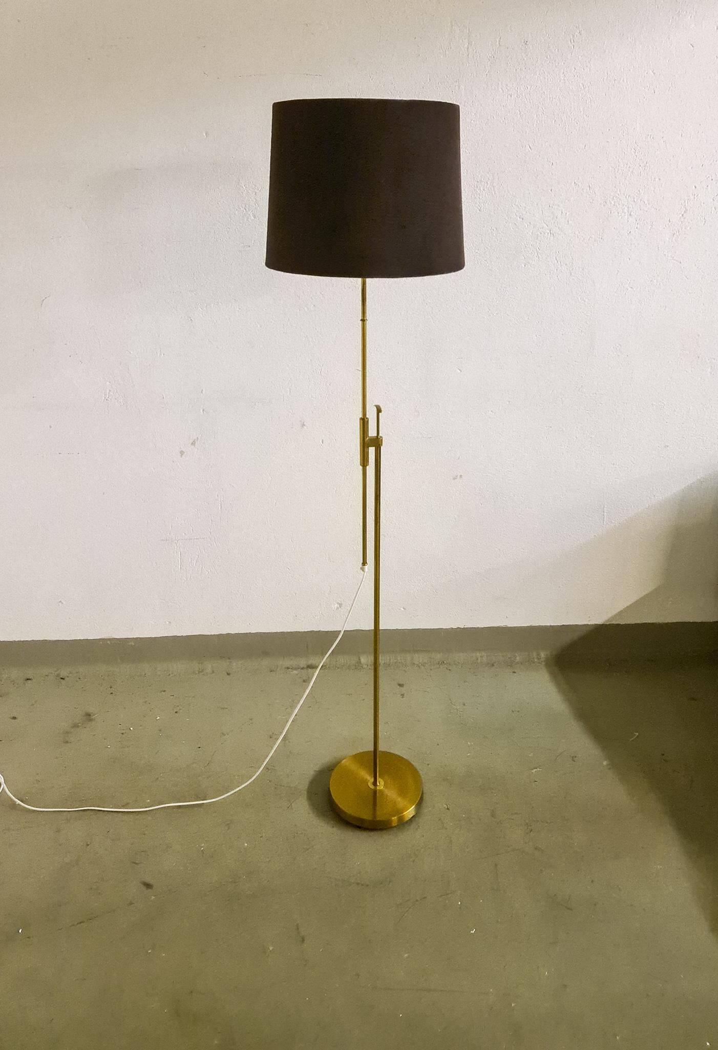 Mid-century brass floor lamp by Falkenbergs Belysning, Sweden, 1960s.