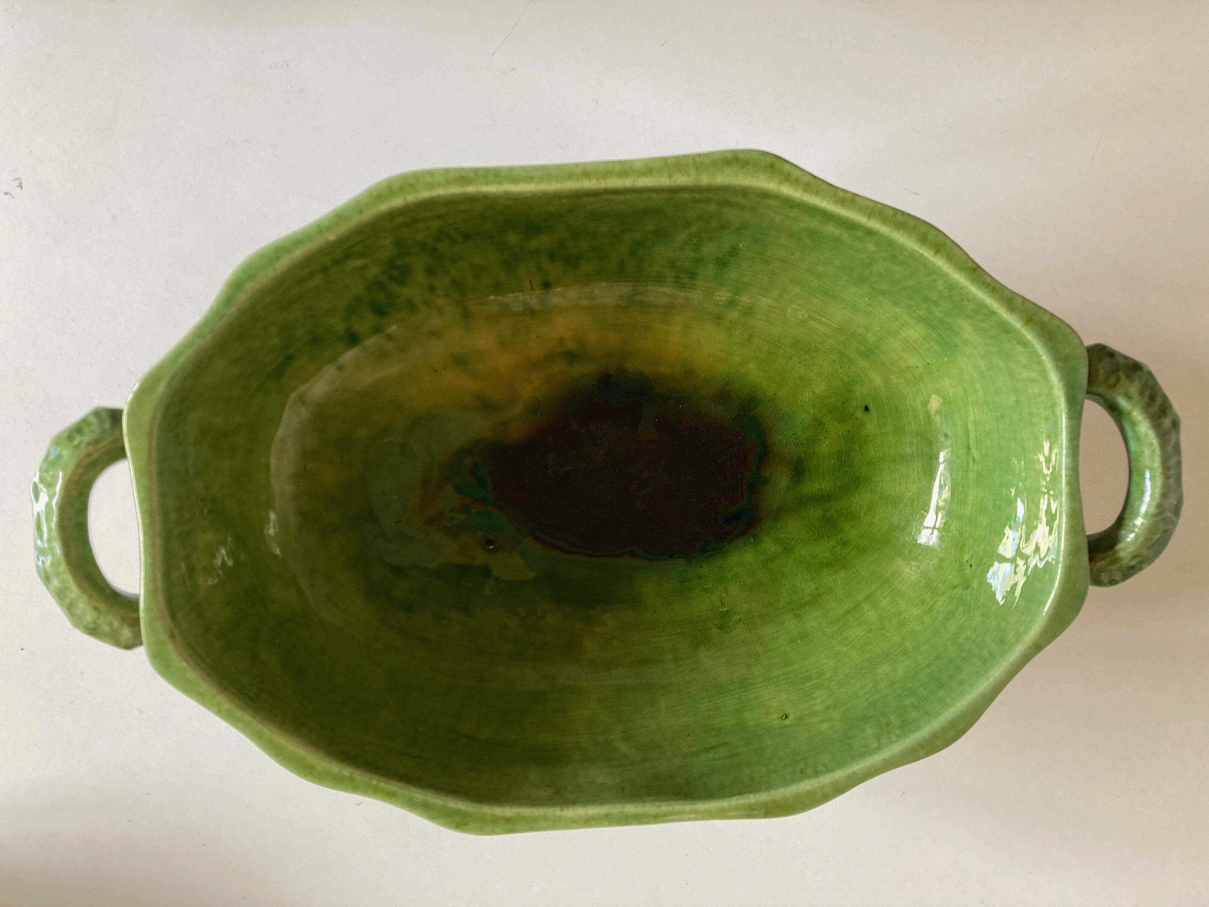 Soup bowl with godrons Aegitna Vallauris glazed earth 1950