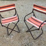 Paire de fauteuils piants de camping années 70