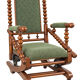 Chaise berçante victorienne antique avec mécanisme à ressort, c. 188