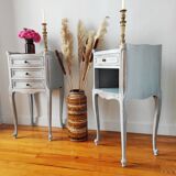 Pair of weathered bedside tables