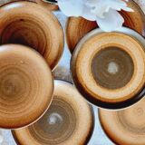 6 Longchamp stoneware dessert plates