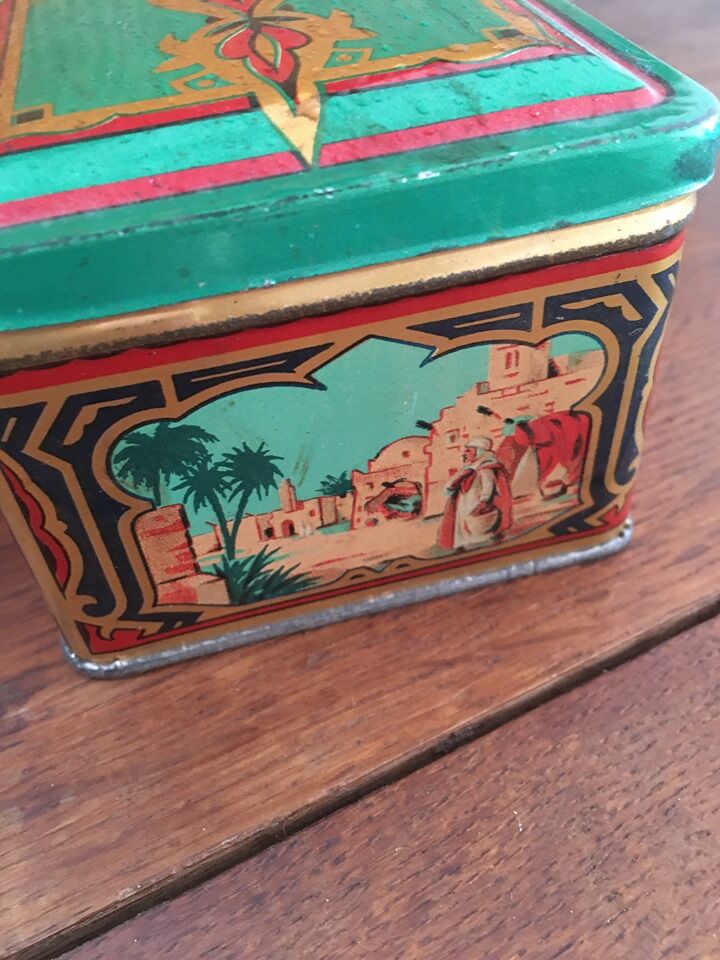 Ancient metal box with orientalist design