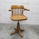 Scandinavian 1960s curved wood swivel office chair