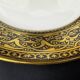 6 Limoges F Legrand plates with black and fine gold decoration, 18.5 cm