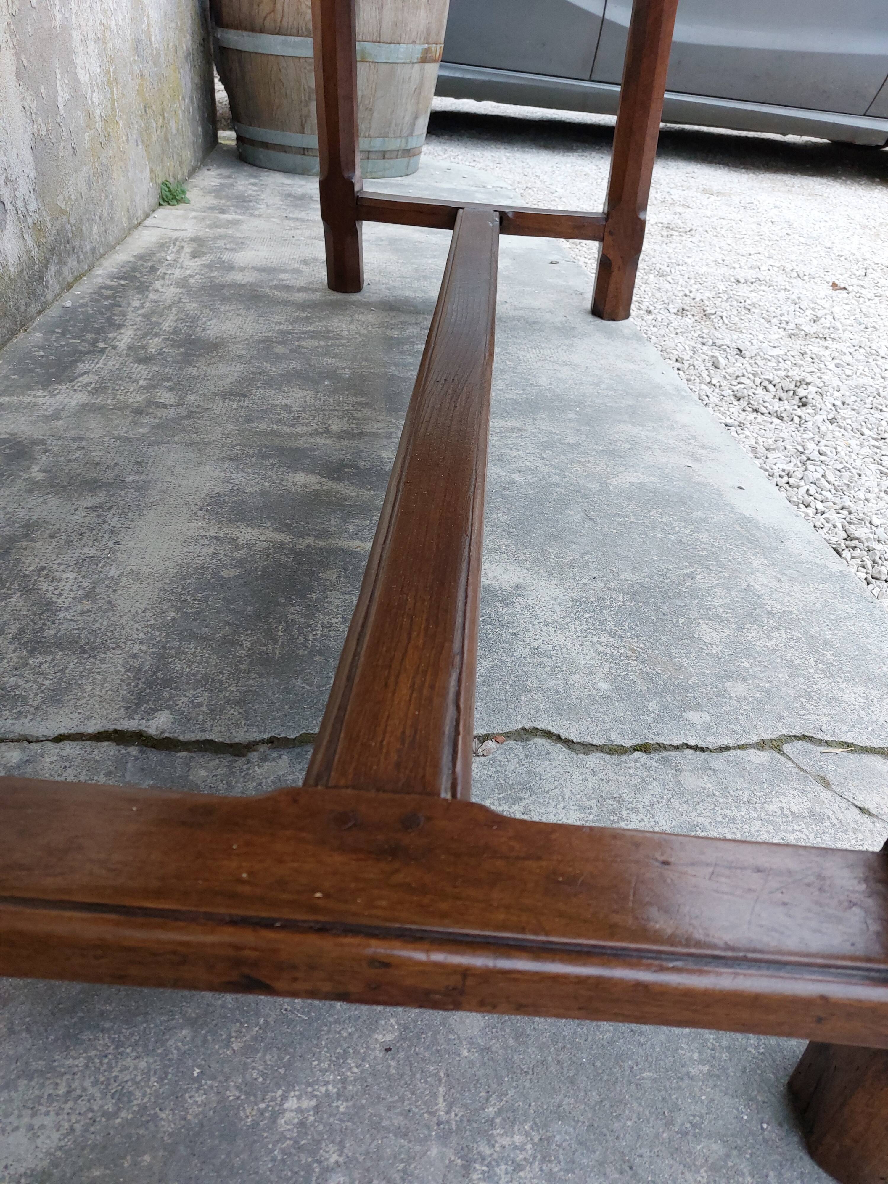 Rustic burgundy farm table 19th -1m80