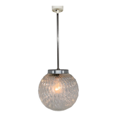 Mid-century clear glass ball pendant light, Czechoslovakia