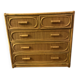 Charming rattan and bamboo chest of drawers.