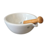 LARGE MORTAR AND PESTLE AVIGNON PORCELAIN AND WOOD