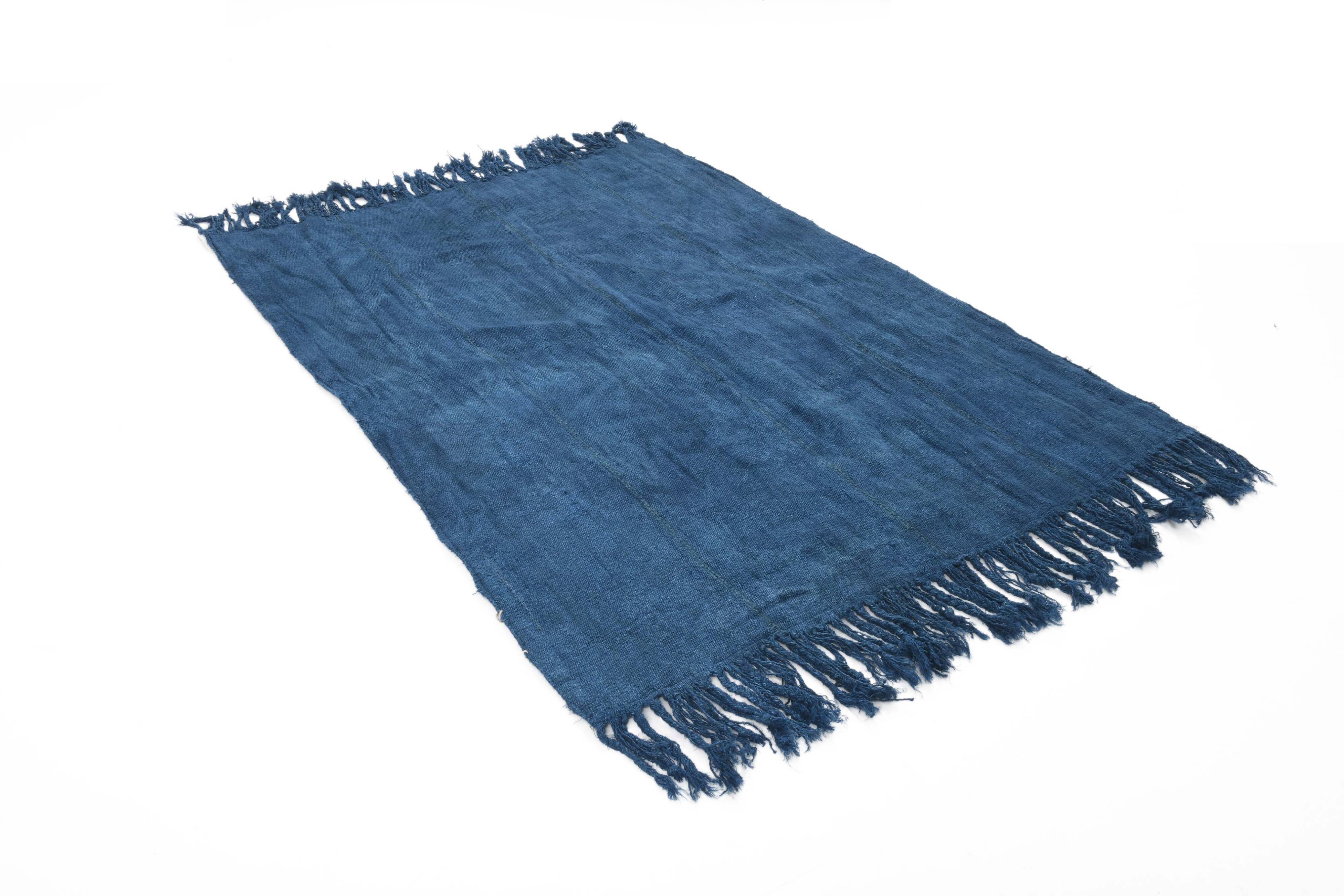 Shades Of Blue Vintage Kilim Rug, 144x207Cm