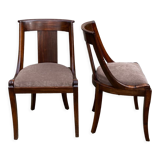 Pair of Empire style gondola chairs