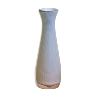 White vintage glass vase Ariel by Hermann Bongard, Norway 1956