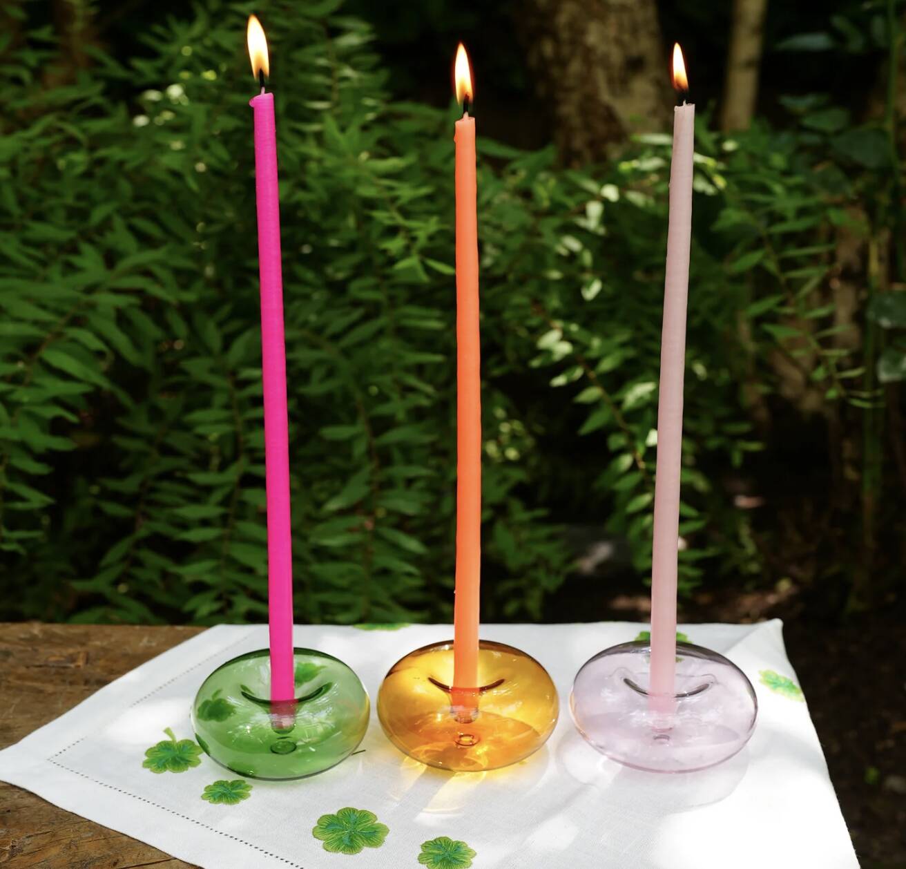 Mini pink candle holder