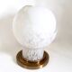 Postmodern Brass and Spheric Blown Glass Table Lamp by Mazzega, Italy