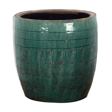 Medium antique emerald green ceramic vase (circa 1820)