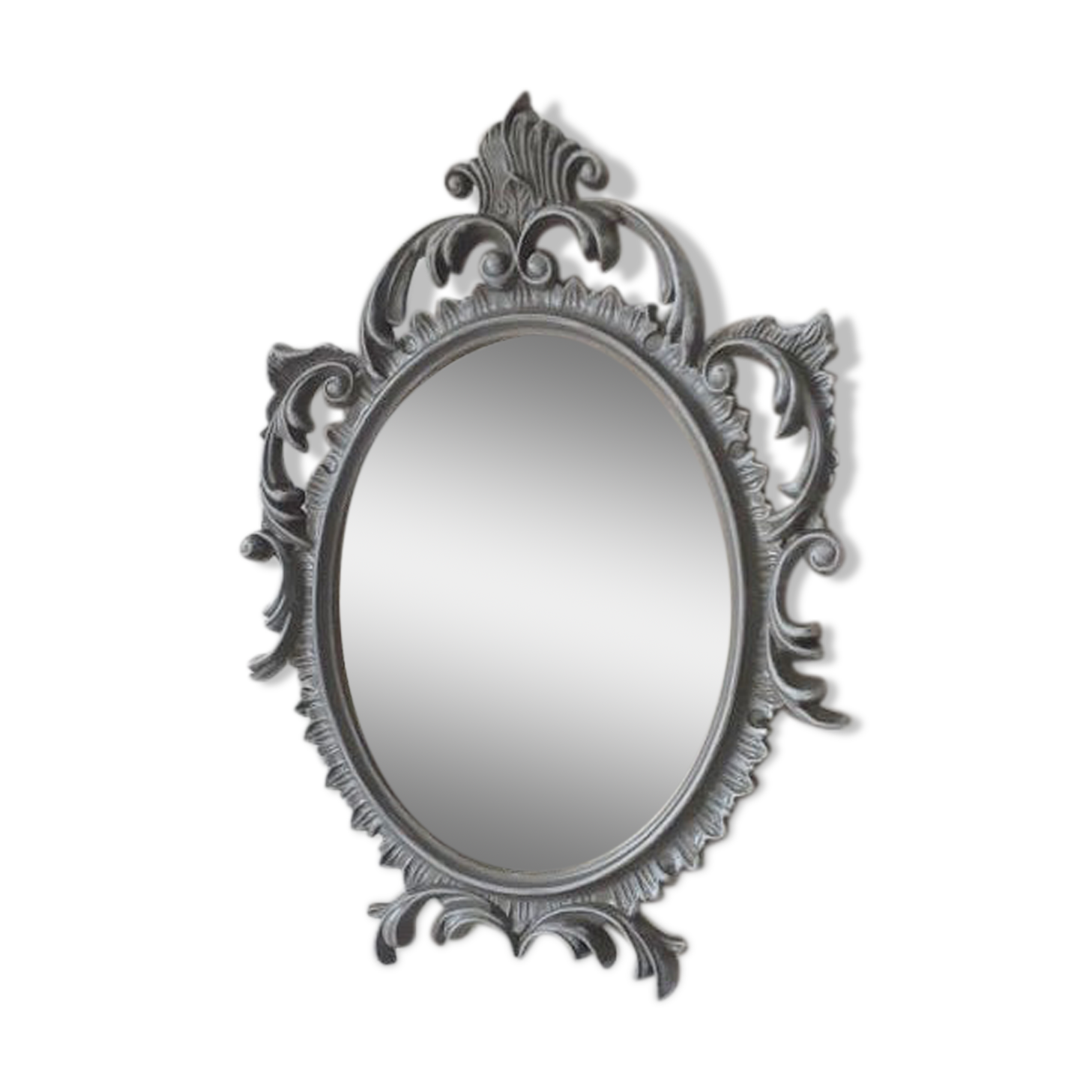 Patinated Italian Baroque Mirror 35x46cm