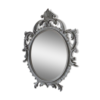 Patinated Italian Baroque Mirror 35x46cm