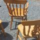 Set of 4 chairs and 1 armchair in mountain style.