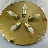 60s 70s lamp light plafoniere flush mount ice glass hillebrand 60s