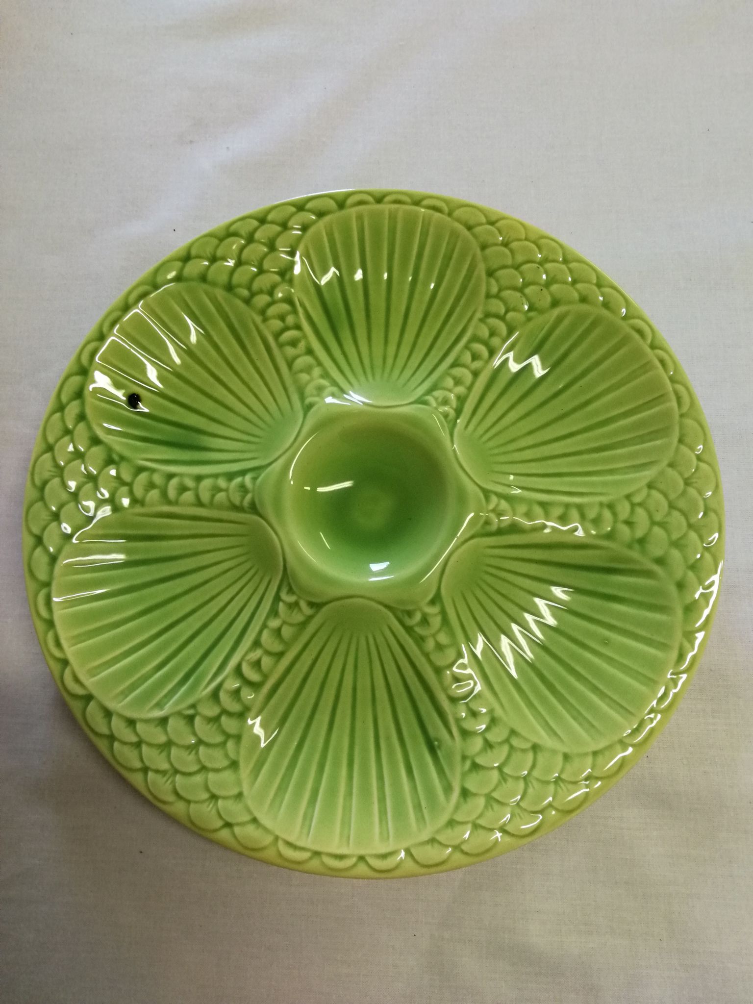 Ancienne assiette à huîtres digoin sarreguemine