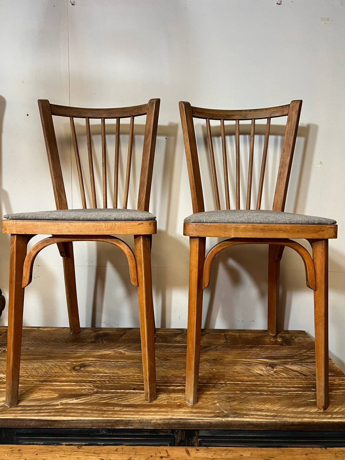 Pair of vintage Baumann bistro chairs
