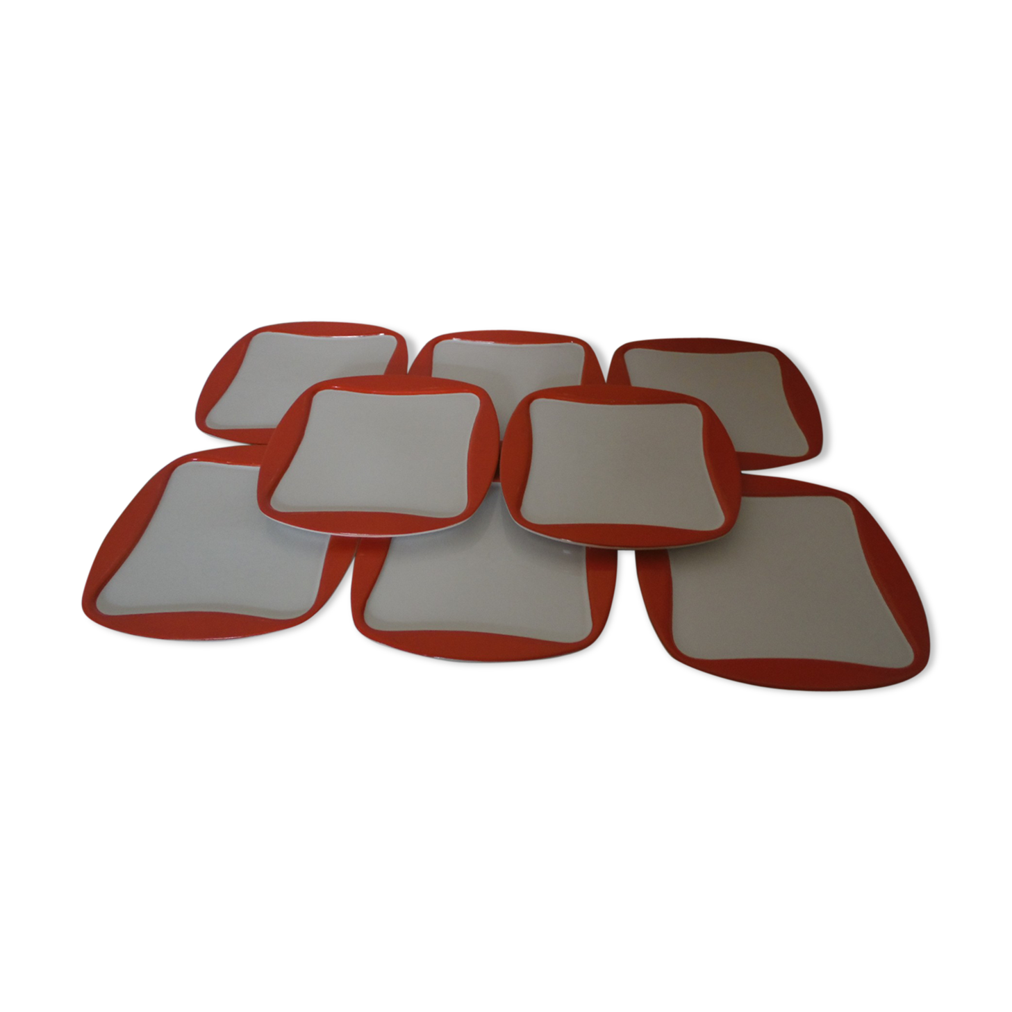 Set of 8 plates with a floral dessert Sentou