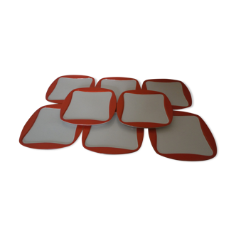 Set of 8 plates with a floral dessert Sentou