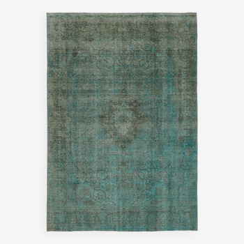 Handmade Oriental Contemporary 1980s 243 cm x 341 cm Turquoise Wool Carpet