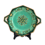 Longwy Chinoisant dish/Art Deco/Emerald green enamels/M.P Chevallier/XXth
