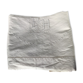 Drap 2 places brodé FH et pastilles métis crème